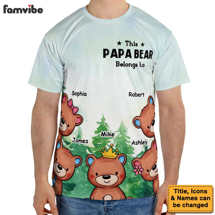 Personalized This Papabear Belongs To All-over Print T-shirt 32541 1