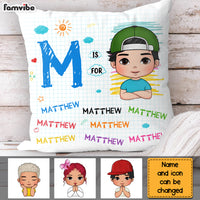 Personalized Gift For Grandson Custom Name Drawing Letter Pillow 30840 thumb 1