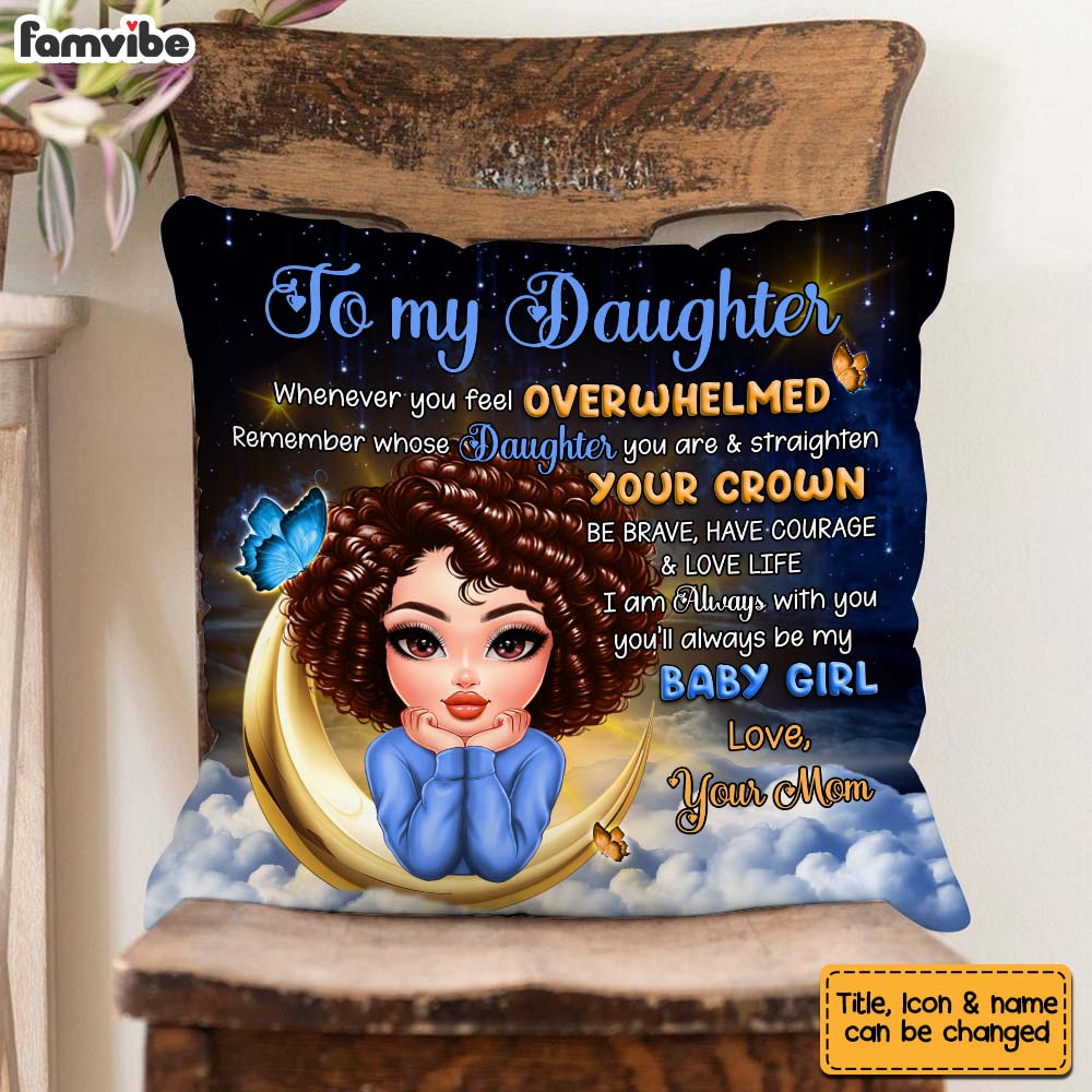 Personalized Gift For Daughter Blue Butterfly Moon Pillow 32800 Primary Mockup