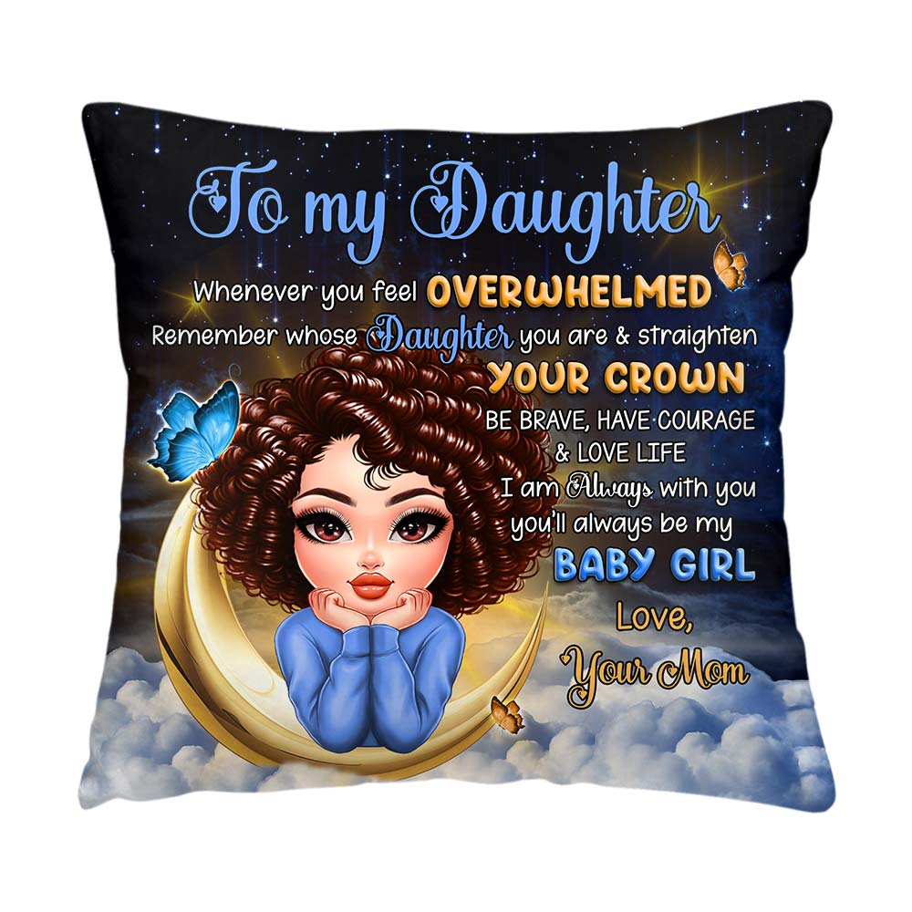 Personalized Gift For Daughter Blue Butterfly Moon Pillow 32800 Primary Mockup