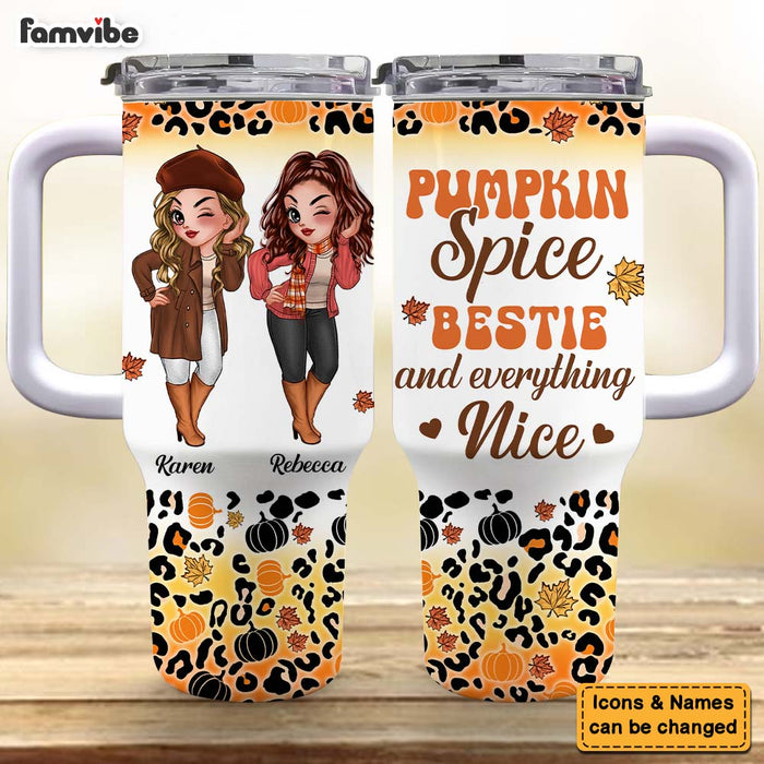 Personalized Fall Vibes Pumpkin Spices 40oz Tumbler With Straw 34098 1
