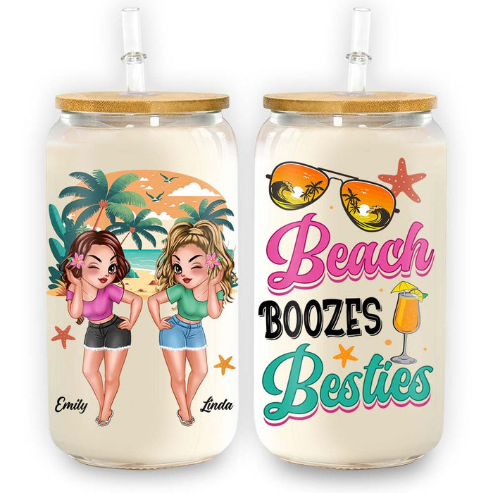 Personalized Gift For Friend Summer Vibe Beach Boozes Glass Can 33821 1