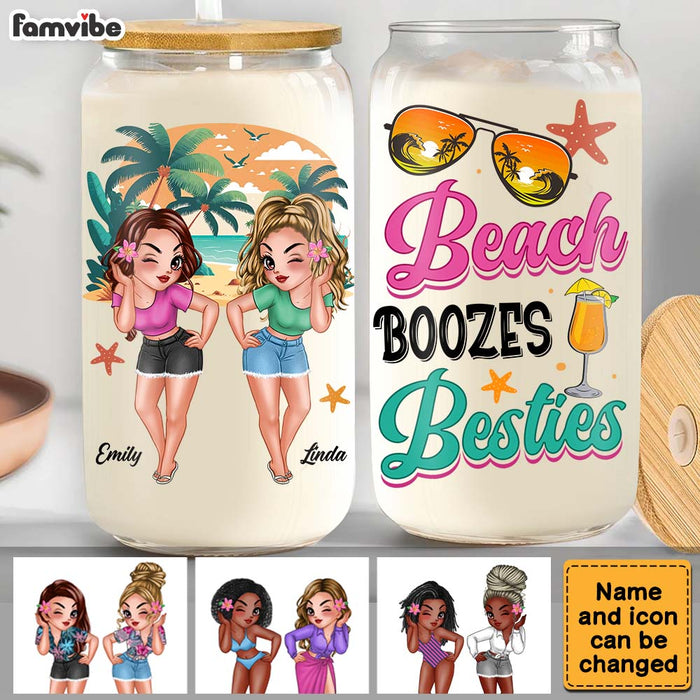Personalized Gift For Friend Summer Vibe Beach Boozes Glass Can 33821 1