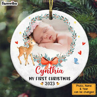 Personalized Baby's First Christmas Little Deer Circle Ornament OB293 58O34 thumb 1