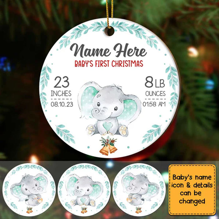 Personalized Elephant Baby First Christmas Ornament OB82 73O58 1