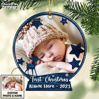 Personalized Photo Baby First Christmas Snow Globe Ornament OB304 23O36 thumb 1