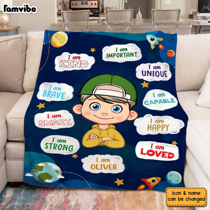 Personalized Inspiring Gift For Grandson I Am Kind Blanket 30511 1