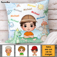 Personalized Gift For Granddaughter Dinosaur Custom Name Pillow 30837 thumb 1