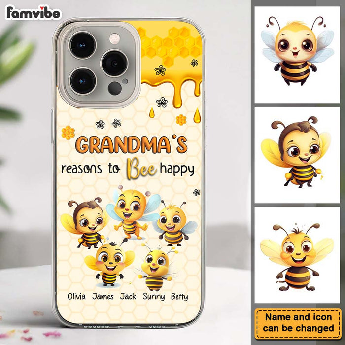 Personalized Gift For Grandma Reasons To Bee Happy Clear Phone Case 34567 1