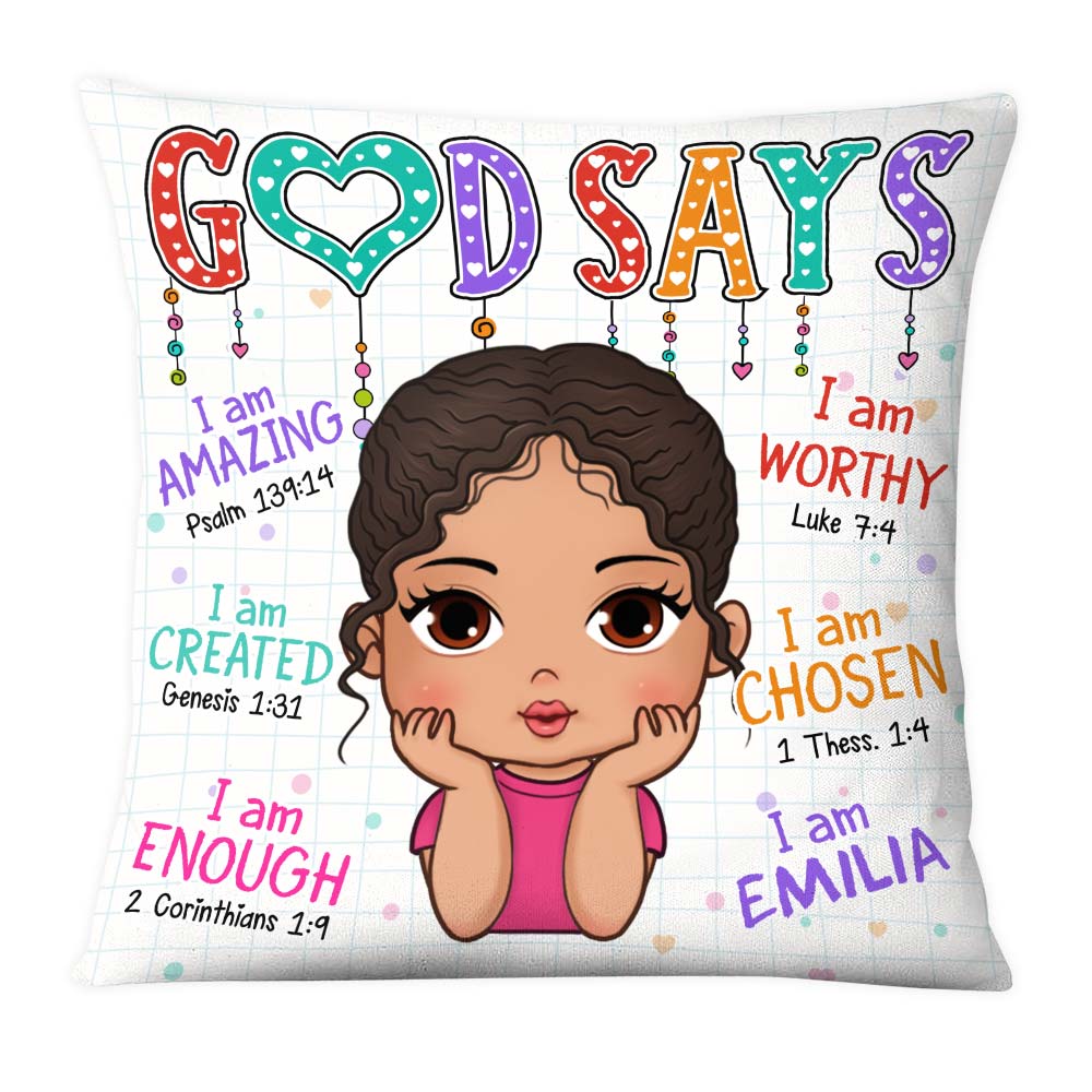 Personalized Gift for Granddaughter God say I Am Pillow 32873 Primary Mockup