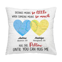 Personalized Custom Map Heart Shaped Long Distance Pillow 36688 thumb 1