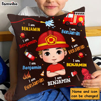 Personalized Gift For Grandson Firefighter Custom Name Pillow 30876 thumb 1