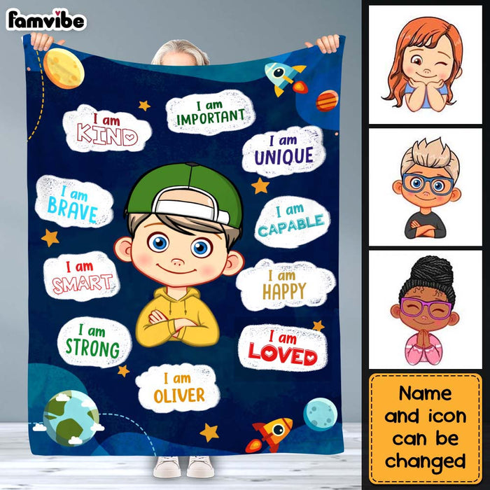 Personalized Inspiring Gift For Grandson I Am Kind Blanket 30511 1