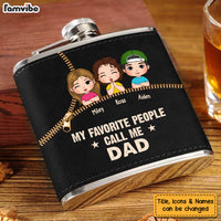 Personalized Gift For Grandpa My Favorite People Call Me Leather Hip Flask 32246 thumb 1