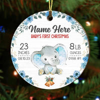 Personalized Elephant Baby First Christmas Ornament OB82 73O58 thumb 1