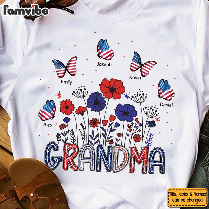 Personalized Gift for Grandma USA flag butterfly Shirt - Hoodie - Sweatshirt 34030 1