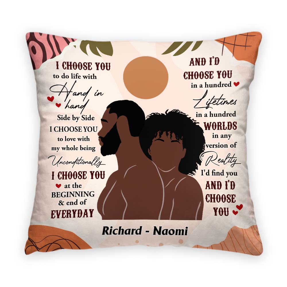 Personalized Gift For Couple I Choose You Boho Style Pillow 32826 Primary Mockup