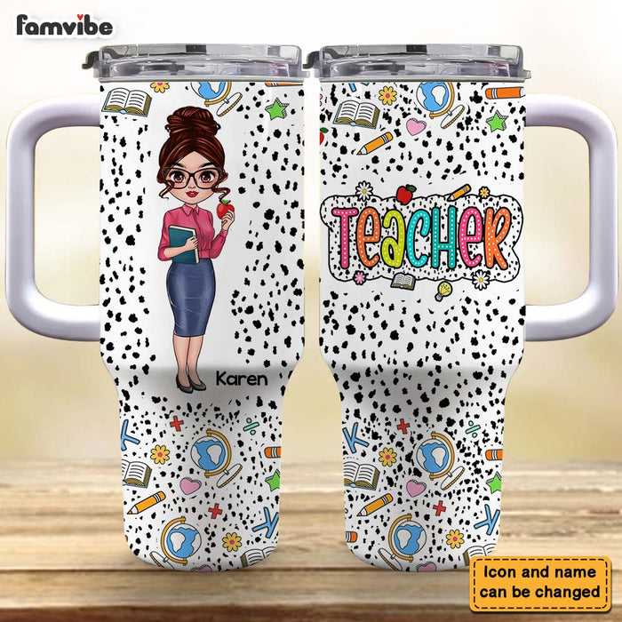 Personalized Gift For Teacher Custom Title 40oz Tumbler With Straw 34560 1