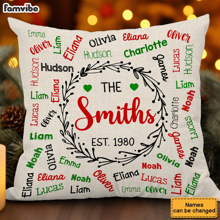 Personalized Family Word Art Name Created In A Moment, Treasured Forever Pillow 36458 1