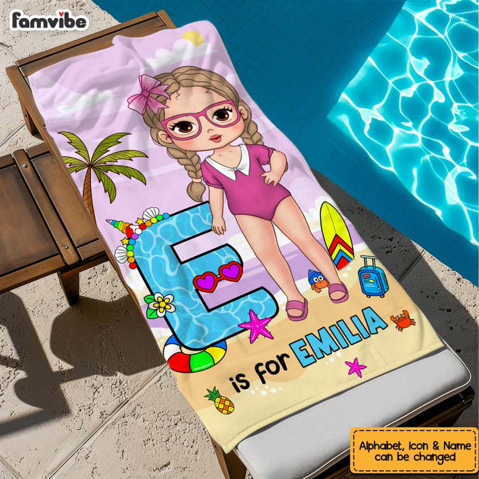 Personalized Gift For Kids Alphabet Beach Towel 34558 1