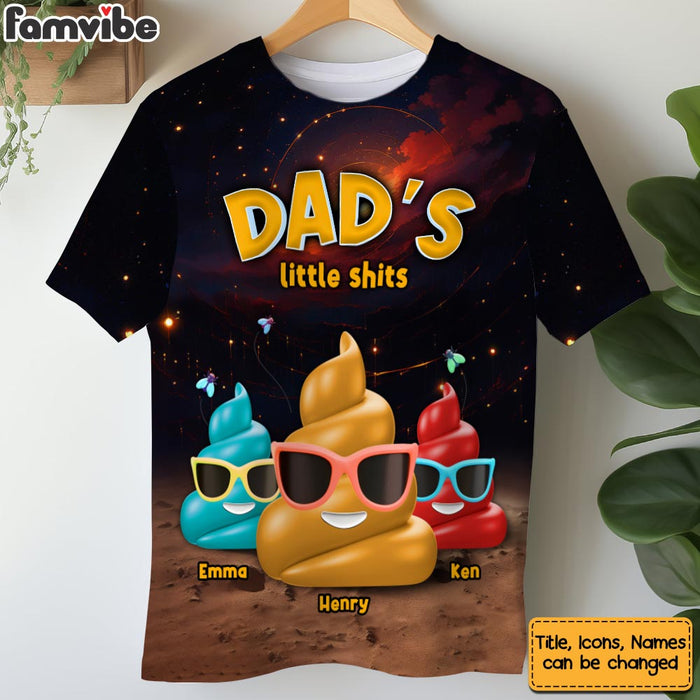 Personalized Gift For Dad Funny Little Sh*t All-over Print T Shirt - Hoodie - Sweatshirt 32914 1