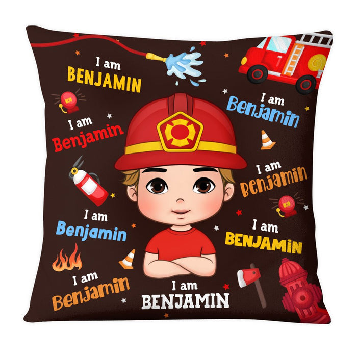 Personalized Gift For Grandson Firefighter Custom Name Pillow 30876 1
