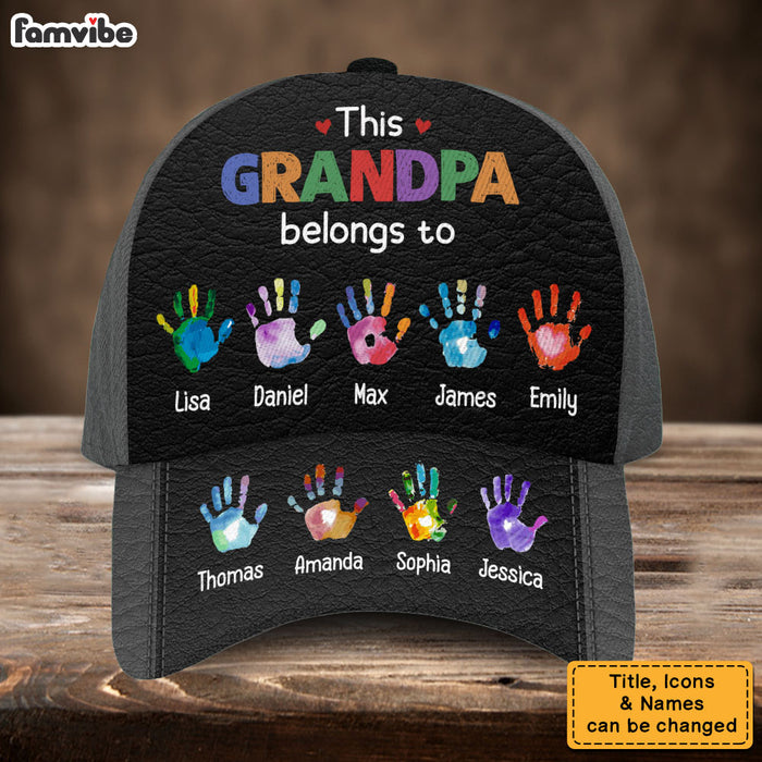 Personalized Gift For Grandpa This Grandpa Belongs To Handprints Cap 33740 1