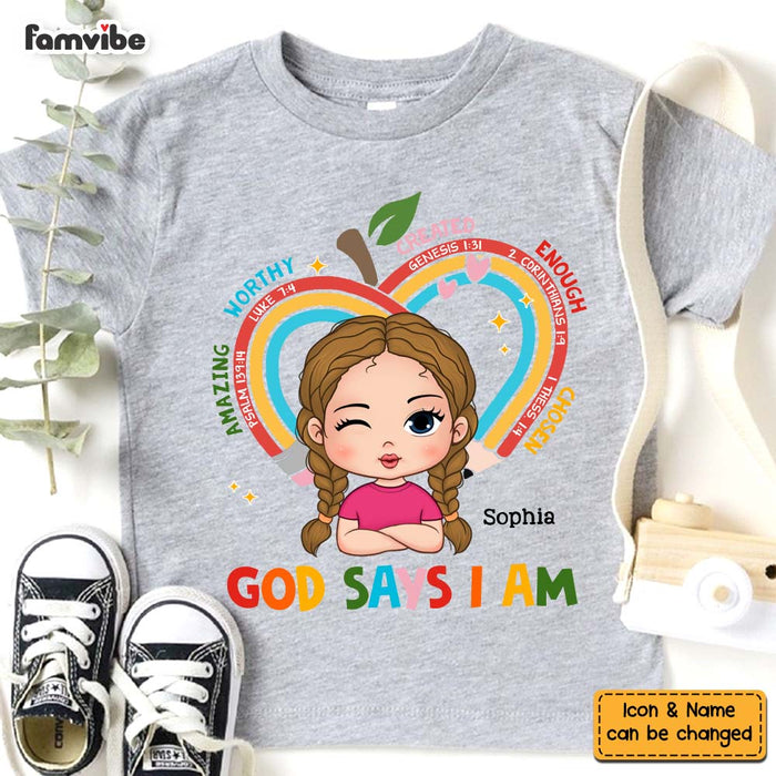 Personalized Gift For Granddaughter School Theme God Says Kid T Shirt - Kid Hoodie - Kid Sweatshirt 34045 1