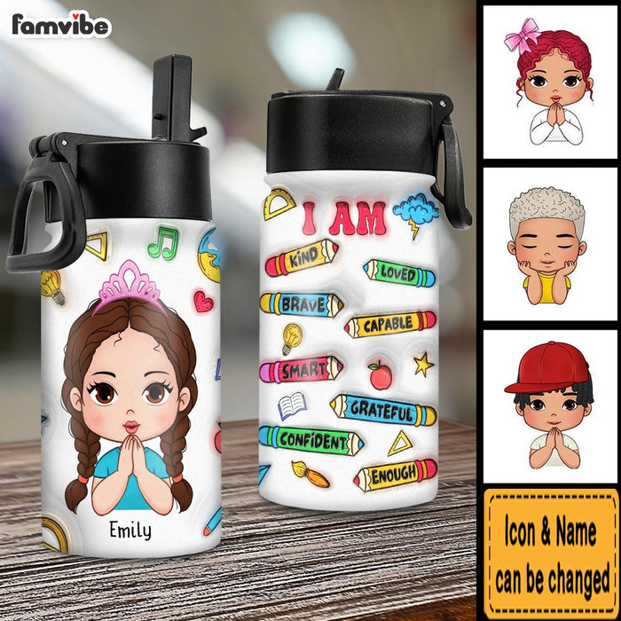 Personalized Gift For Kid I Am Kind Kids Water Bottle 33565 1
