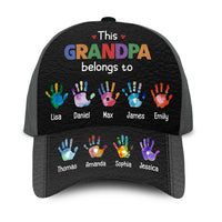 Personalized Gift For Grandpa This Grandpa Belongs To Handprints Cap 33740 thumb 1
