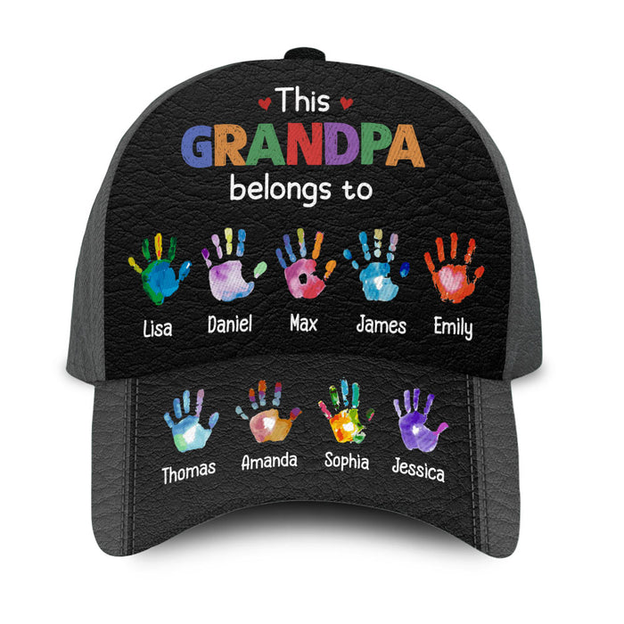 Personalized Gift For Grandpa This Grandpa Belongs To Handprints Cap 33740 1