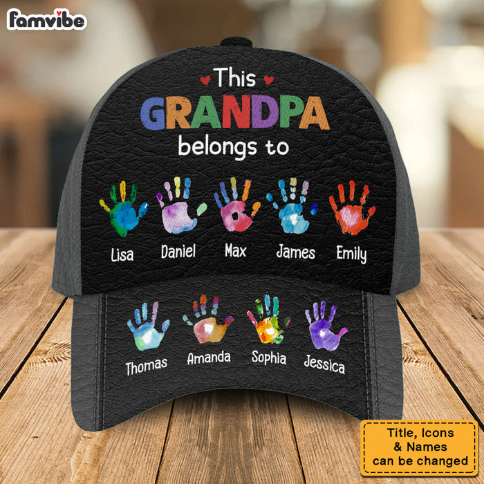 Personalized Gift For Grandpa This Grandpa Belongs To Handprints Cap 33740 1