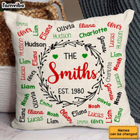 Personalized Family Word Art Name Created In A Moment, Treasured Forever Pillow 36458 thumb 1
