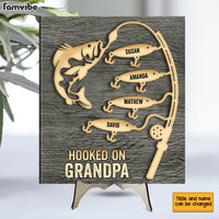 Personalized Gift For Dad Grandpa Hooked On 2 Layered Wooden Plaque 33149 thumb 1