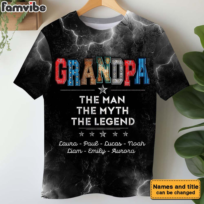 Personalized Gift For Grandpa The Man The Myth The Legend All-over Print T Shirt - Hoodie - Sweatshirt 32736 1