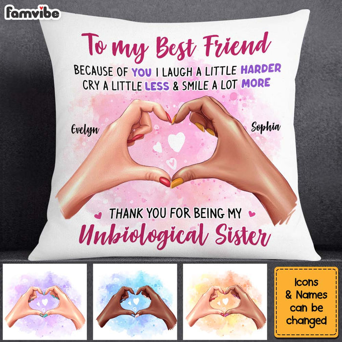 Personalized Gift To my Friend Heart Hands Pillow 32878 1
