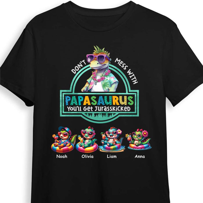 Personalized Gift For Grandpa Don't Mess With Papasaurus Summer Shirt - Hoodie - Sweatshirt 33804 1