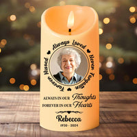 Personalized Gift For Family Members Custom Photo Always In Our Thoughts LED Candle 36225 thumb 1