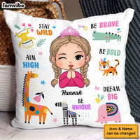 Personalized Affirmations Gift For Granddaughter Stay Wild Safari Animals Pillow 31750 thumb 1