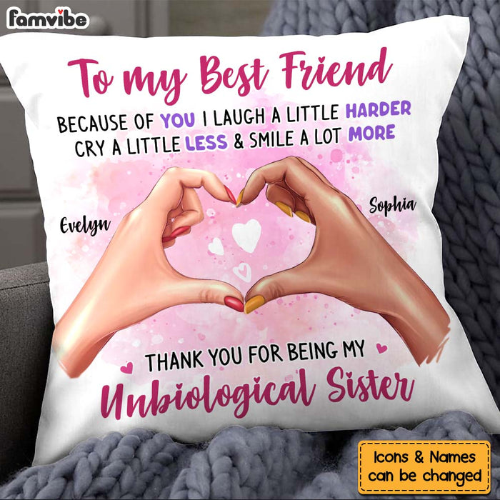 Personalized Gift To my Friend Heart Hands Pillow 32878 1