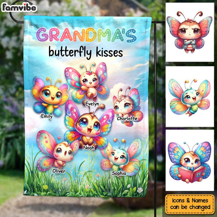 Personalized Gift For Grandma Butterfly Kisses Flag 34554 1