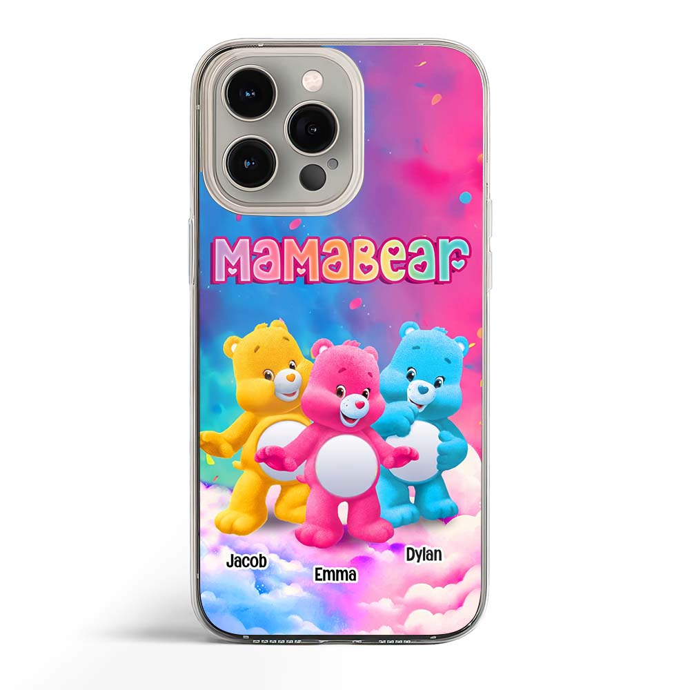 Personalized Gift For Mom Grandma Bear Colorful Clear Phone Case 32743 Primary Mockup