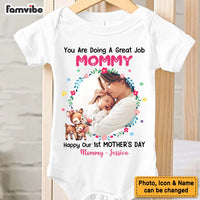 Personalized Gift For First Mother's Day Photo Custom Baby Onesie 32751 thumb 1