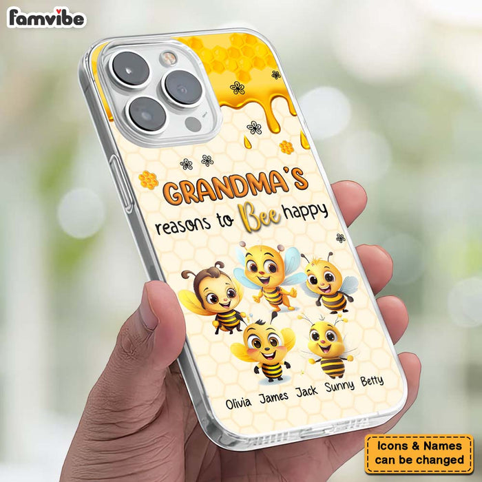 Personalized Gift For Grandma Reasons To Bee Happy Clear Phone Case 34567 1