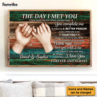 Personalized Couple Gift For Him For Her The Day I Met You Poster 37290 Primary Mockup