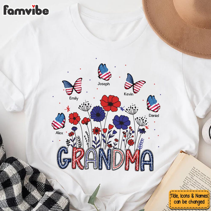 Personalized Gift for Grandma USA flag butterfly Shirt - Hoodie - Sweatshirt 34030 1