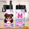 Personalized Gift For Granddaughter Name Initial Kids Water Bottle 32833 1