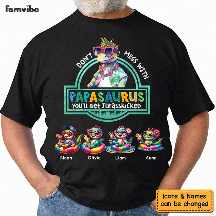 Personalized Gift For Grandpa Don't Mess With Papasaurus Summer Shirt - Hoodie - Sweatshirt 33804 1