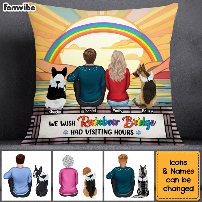 Personalized Gift For Dog Lovers Rainbow Bridge Had Visiting Hours Pillow 34012 1