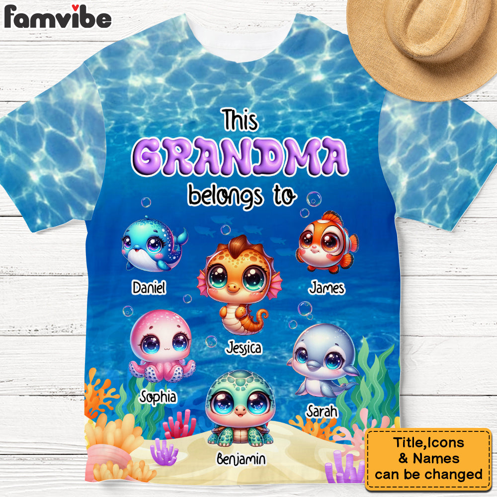 Personalized Gift For Grandma This Grandma Belongs To All-over Print T Shirt - Hoodie - Sweatshirt 32760 Primary Mockup